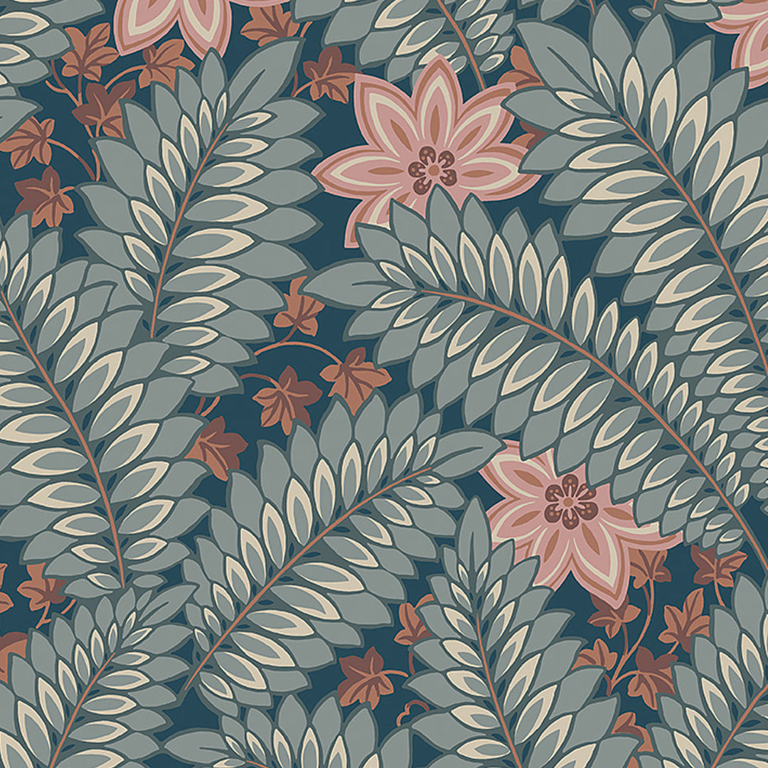 Hidden Ivy - Blue by Schumacher Wallcovering