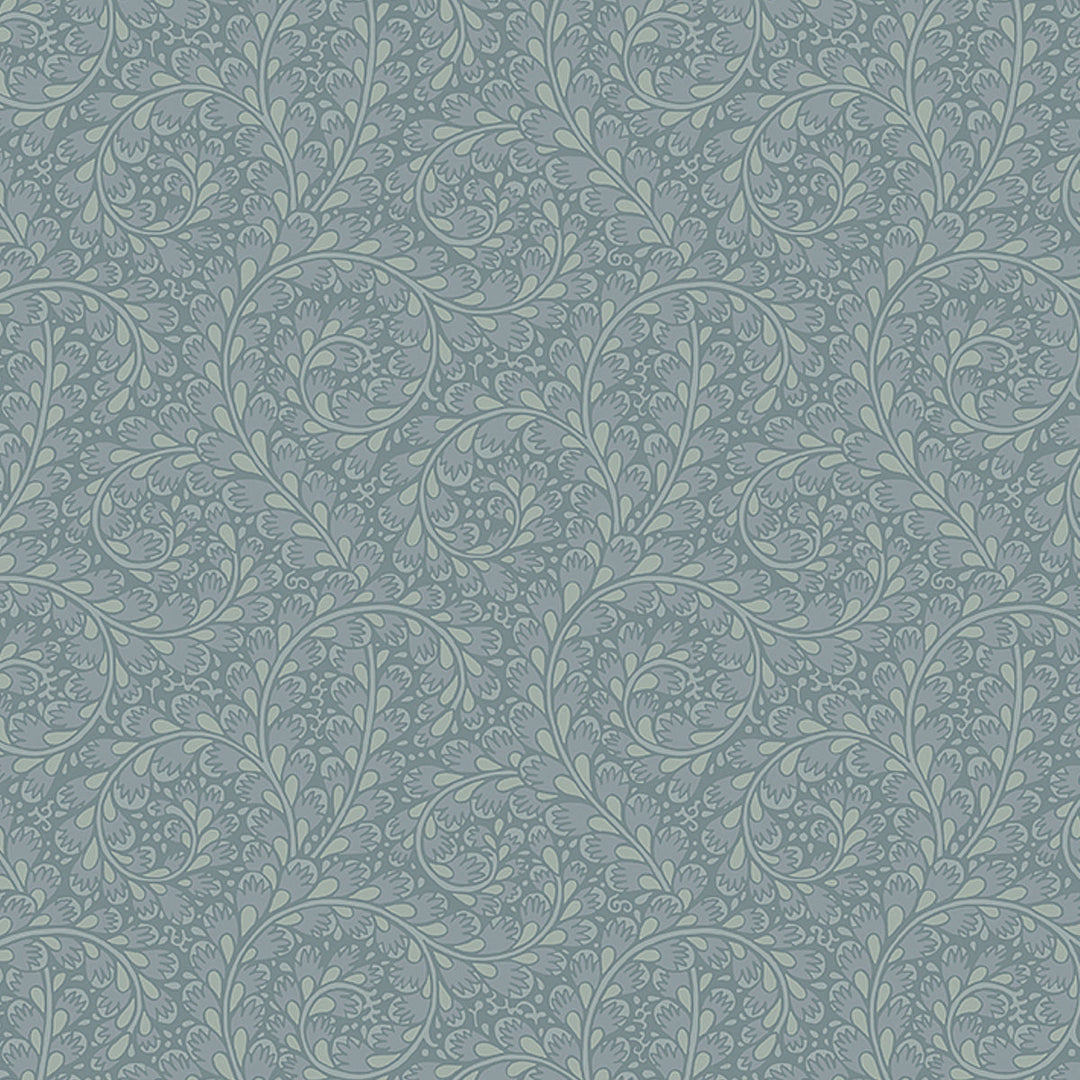 Wild Ferns - Blue by Schumacher Wallcovering