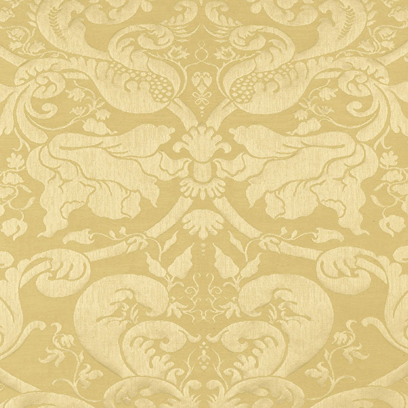 Gavotte Brocatelle Damask Beige 22551 by Schumacher Designer Fabric CHROMA LINEN 53% COTTON 35% ITALY WYZENBEEK 12,000 </p><p>Repeat: Horizontal: 25 1/4" (64CM) and Vertical: 38 3/8" (97CM) 51 - Swanky Fabrics -