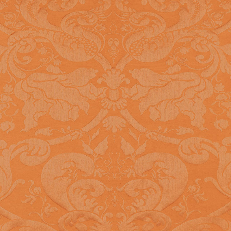 Gavotte Brocatelle Damask Terracotta 22553 by Schumacher Fabric CHROMA LINEN 53% COTTON 35% ITALY WYZENBEEK 12,000 </p><p>Repeat: Horizontal: 25 1/4" (64CM) and Vertical: 38 3/8" (97CM) 51 - Fabric Carolina -