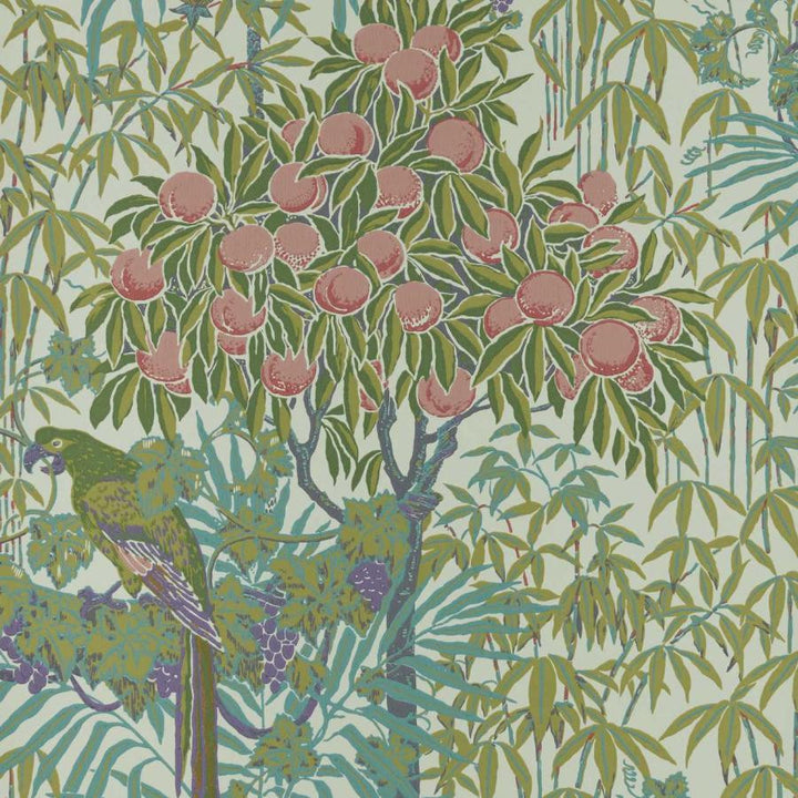 Macaw (Wp) # 01 Olive by 1838 Wallcoverings Wallpaper V&A Decorative Papers HALF DROP PASTE THE WALL UNITED KINGDOM V-25" 20.5"X11YD - Fabric Carolina -