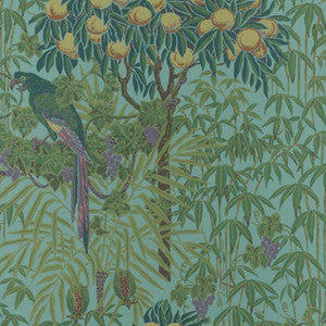 Macaw (Wp) # 04 Teal by 1838 Wallcoverings Wallpaper