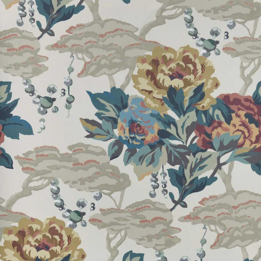Paeonia (Wp) # 01 Warm Sand by 1838 Wallcoverings Wallpaper V&A Decorative Papers STRAIGHT PASTE THE WALL UNITED KINGDOM V-26.3" 20.5"X11YD - Fabric Carolina -