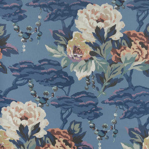 Paeonia (Wp) # 02 Indigo by 1838 Wallcoverings Wallpaper