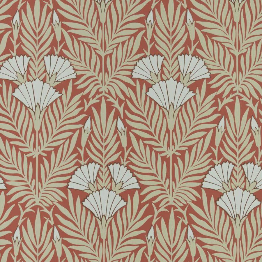 Floral Fanfare (Wp) # 02 Coral by 1838 Wallcoverings Wallpaper V&A Decorative Papers STRAIGHT PASTE THE WALL UNITED KINGDOM V-16.5" 20.5"X11YD - Fabric Carolina -