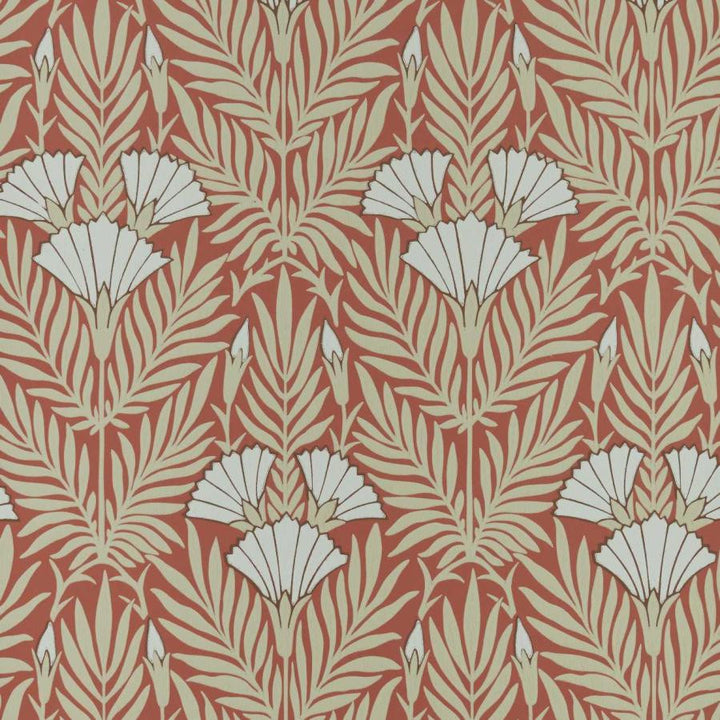 Floral Fanfare (Wp) # 02 Coral by 1838 Wallcoverings Wallpaper V&A Decorative Papers STRAIGHT PASTE THE WALL UNITED KINGDOM V-16.5" 20.5"X11YD - Fabric Carolina -
