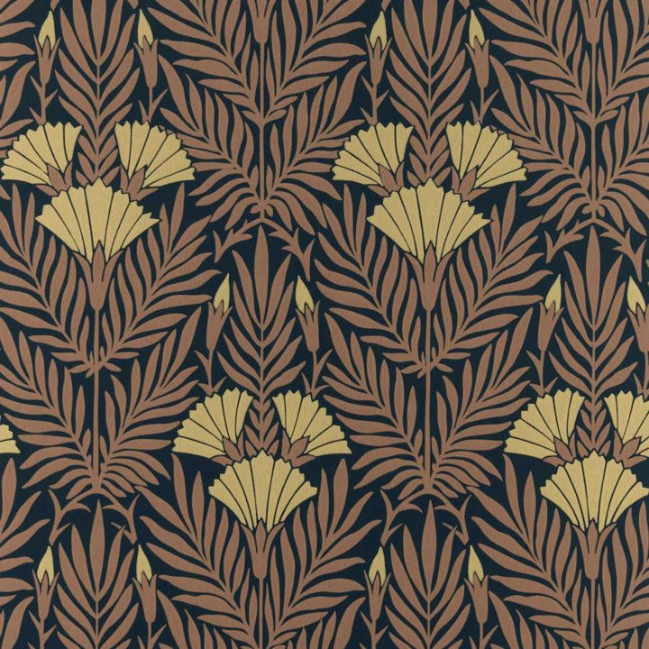 Floral Fanfare (Wp) # 03 Burnt Orange by 1838 Wallcoverings Designer Wallpaper V&A Decorative Papers STRAIGHT PASTE THE WALL UNITED KINGDOM V-16.5" 20.5"X11YD - Swanky Fabrics -
