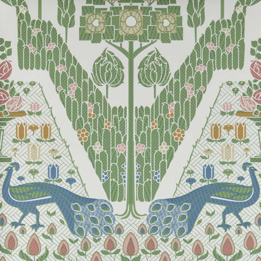 Peacock Topiary (Wp) # 02 Fern by 1838 Wallcoverings Wallpaper V&A Decorative Papers STRAIGHT PASTE THE WALL UNITED KINGDOM V-25" 20.5"X11YD - Fabric Carolina -