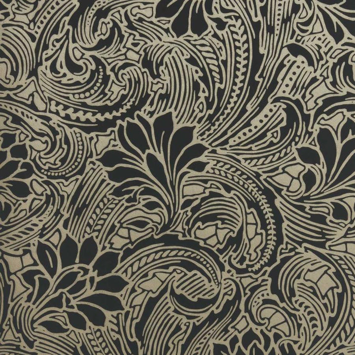 Eden (Wp) # 04 Midnight by 1838 Wallcoverings Designer Wallpaper V&A Decorative Papers STRAIGHT PASTE THE WALL UNITED KINGDOM V-25" 20.5"X11YD - Swanky Fabrics -