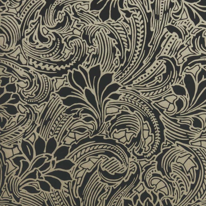 Eden (Wp) # 04 Midnight by 1838 Wallcoverings Wallpaper V&A Decorative Papers STRAIGHT PASTE THE WALL UNITED KINGDOM V-25" 20.5"X11YD - Fabric Carolina -