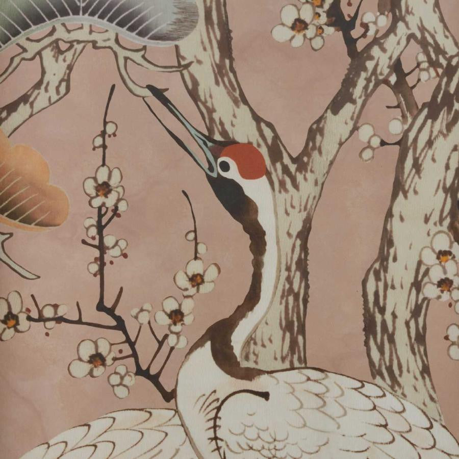 Kyoto Blossom (Wp) # 04 Sandstone by 1838 Wallcoverings Wallpaper V&A Decorative Papers STRAIGHT PASTE THE WALL UNITED KINGDOM V-118"H-81.9" 20.5"X13.7YD - Fabric Carolina -