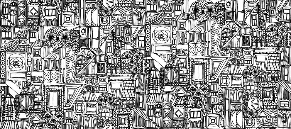 Bubi Ebony and Eggshell by Seabrook Wallpaper Marimekko Vol. 5 Italy 75.5 12.2" 27.5" - Fabric Carolina -