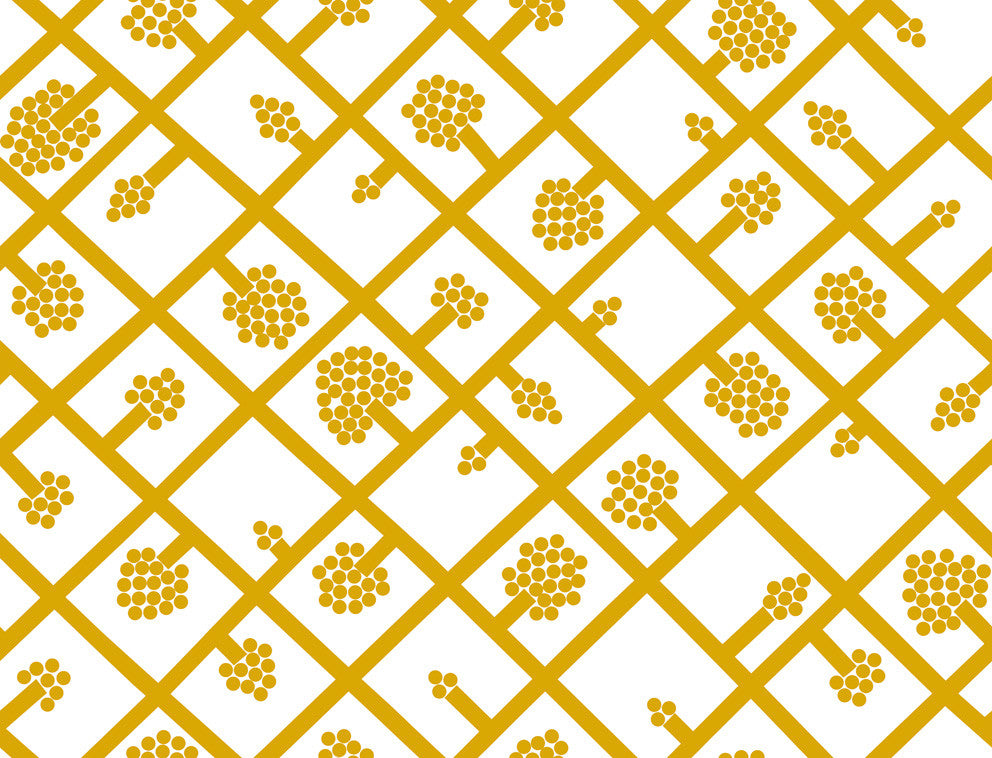 Spalje Mustard and Eggshell by Seabrook Wallpaper Marimekko Vol. 5 Italy 75.5 21" 27.5" - Fabric Carolina -