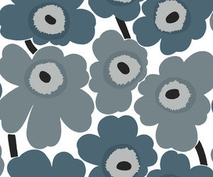 Unikko Steel Blue and Gray by Seabrook Wallpaper