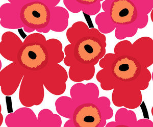 Unikko Scarlet and Coral by Seabrook Wallpaper