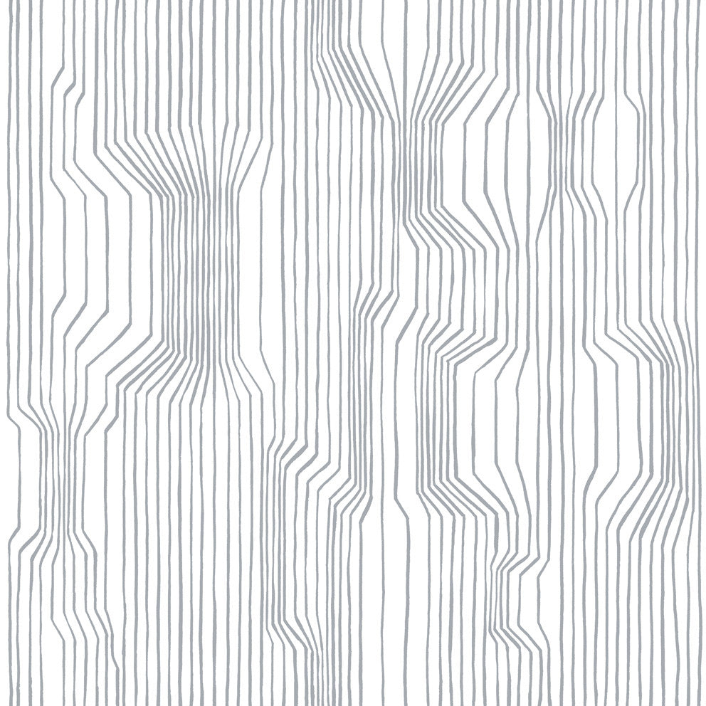 Frekvenssi Gray and Eggshell by Seabrook Wallpaper Marimekko Vol. 5 Italy 75.5 0" 27.5" - Fabric Carolina -