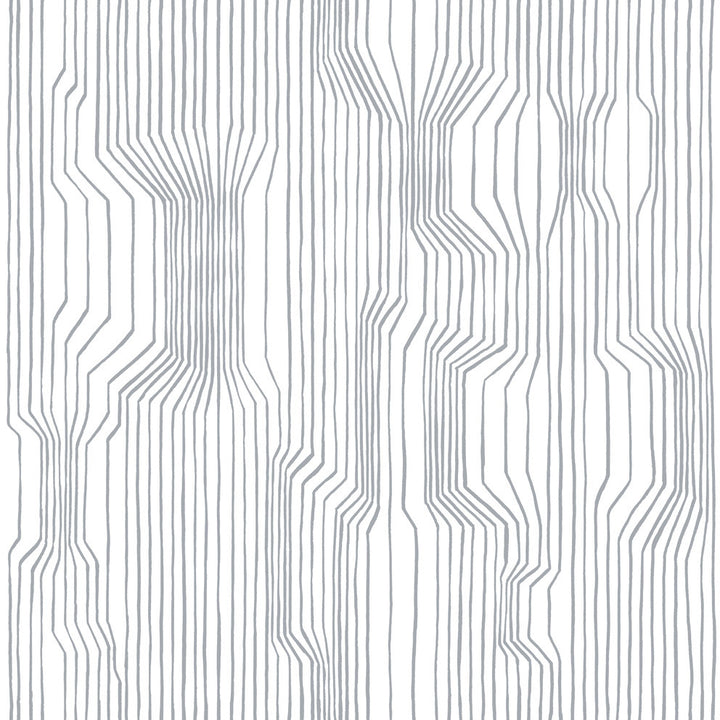 Frekvenssi Gray and Eggshell by Seabrook Wallpaper Marimekko Vol. 5 Italy 75.5 0" 27.5" - Fabric Carolina -