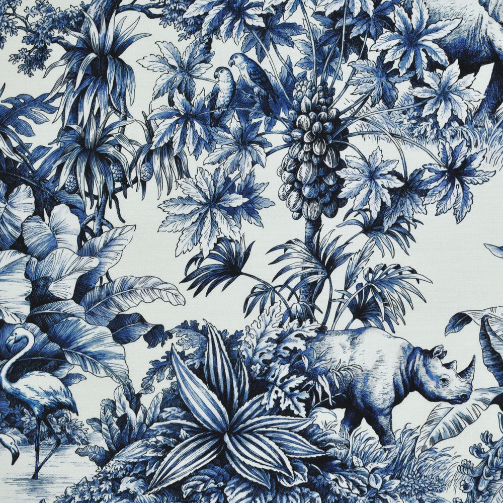 Jardin Animalier Indigo 1 by P Kaufmann Fabrics Fabric