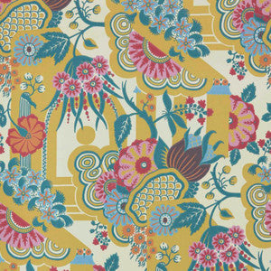 Pineapple Garden (Wp) # 01 Yellow by 1838 Wallcoverings Wallpaper