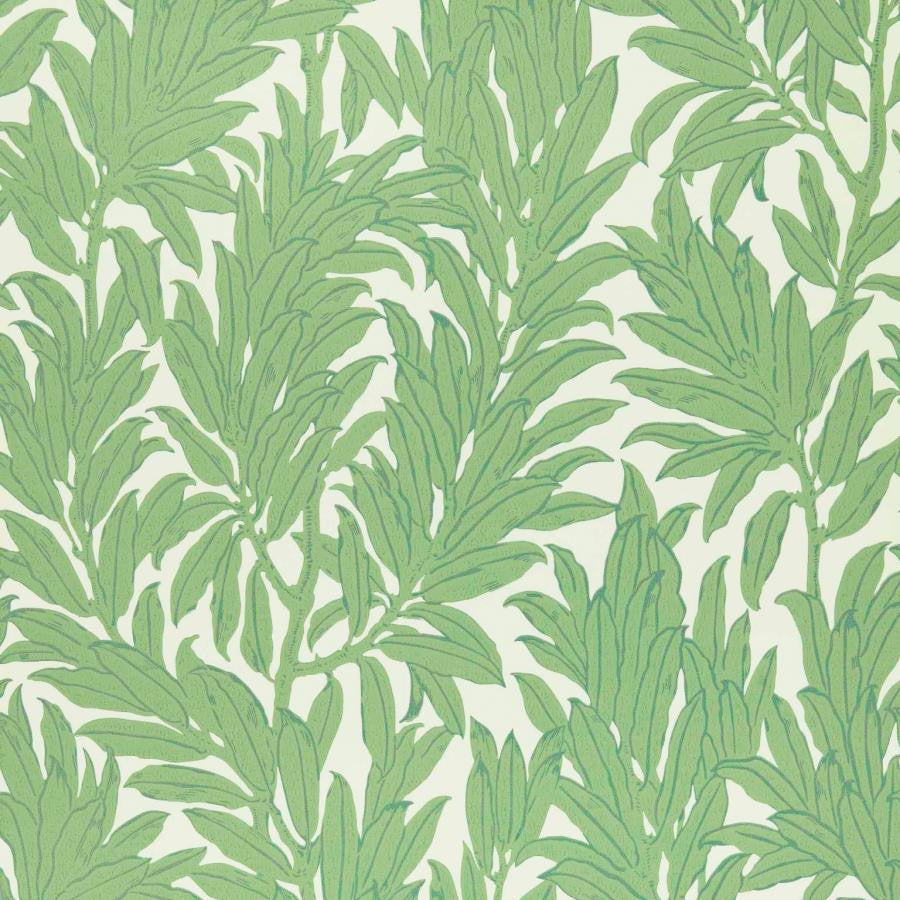 Laurel Leaf (Wp) # 01 Verde by 1838 Wallcoverings Designer Wallpaper V&A Decorative Papers Ii STRAIGHT PASTE THE WALL UNITED KINGDOM V-25" 20.5"X11YD - Swanky Fabrics -