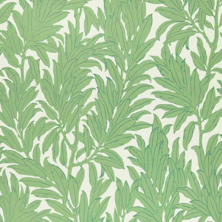 Laurel Leaf (Wp) # 01 Verde by 1838 Wallcoverings Designer Wallpaper V&A Decorative Papers Ii STRAIGHT PASTE THE WALL UNITED KINGDOM V-25" 20.5"X11YD - Swanky Fabrics -