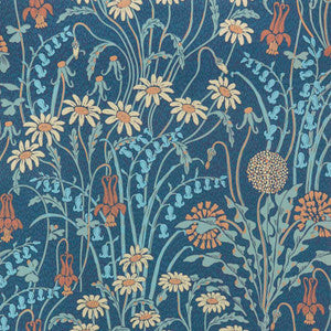 Flower Meadow (Wp) # 01 Prussian Blue by 1838 Wallcoverings Wallpaper
