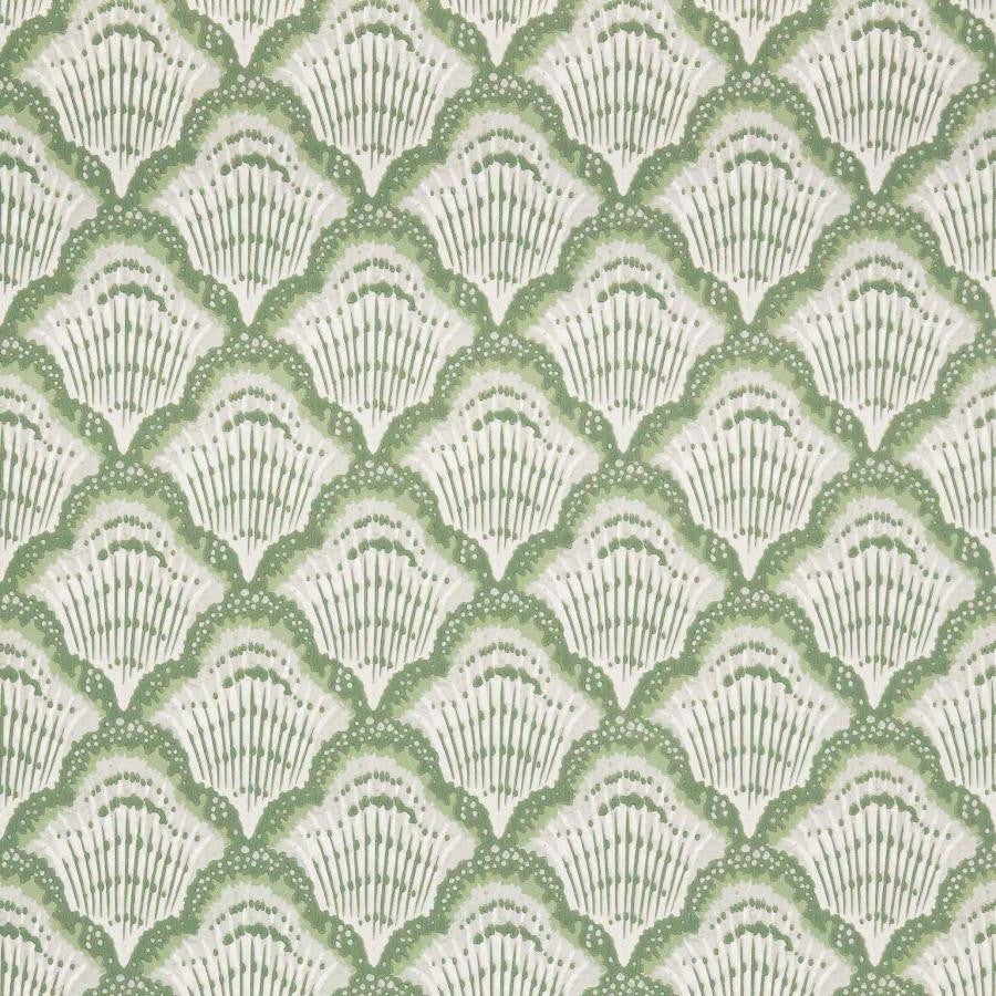 Calico Shell (Wp) # 02 Verde by 1838 Wallcoverings Wallpaper V&A Decorative Papers Ii STRAIGHT PASTE THE WALL UNITED KINGDOM V-5.25" 20.5"X11YD - Fabric Carolina -