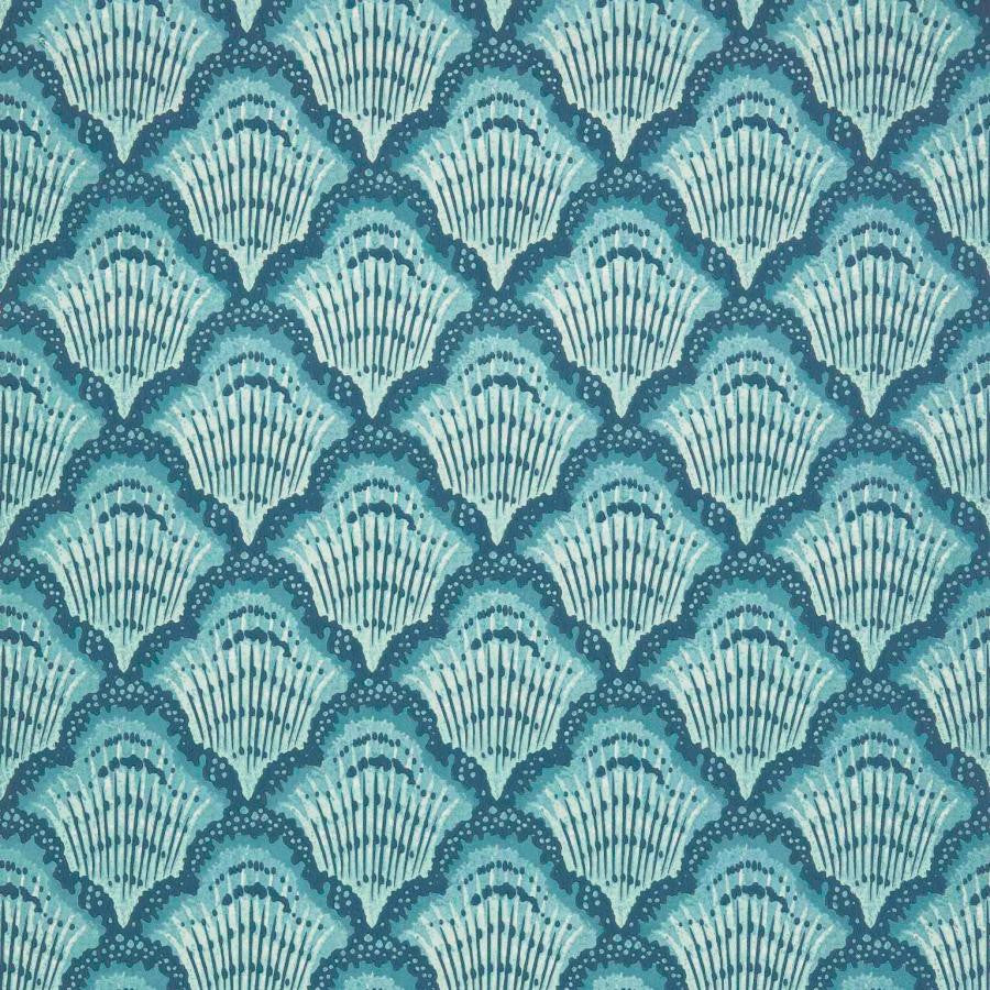 Calico Shell (Wp) # 03 Aqua by 1838 Wallcoverings Wallpaper V&A Decorative Papers Ii STRAIGHT PASTE THE WALL UNITED KINGDOM V-5.25" 20.5"X11YD - Fabric Carolina -