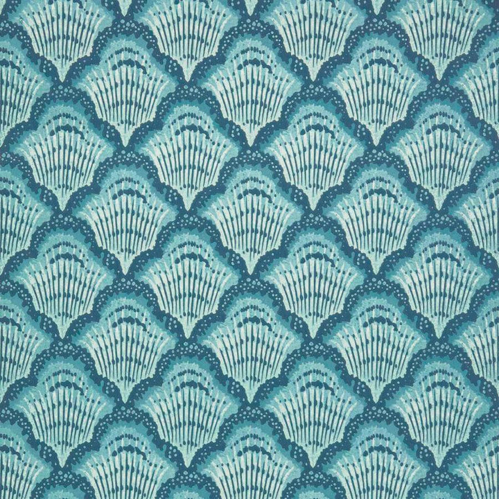 Calico Shell (Wp) # 03 Aqua by 1838 Wallcoverings Wallpaper V&A Decorative Papers Ii STRAIGHT PASTE THE WALL UNITED KINGDOM V-5.25" 20.5"X11YD - Fabric Carolina -