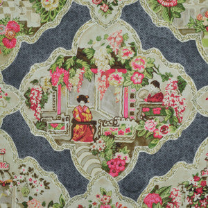 Teahouse Toile Raven 1 by P Kaufmann Fabrics Fabric