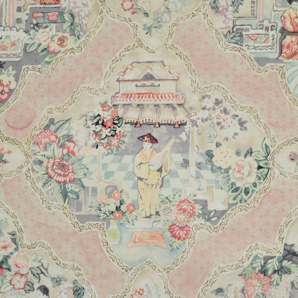 Teahouse Toile Blush 4 by P Kaufmann Fabrics Fabric