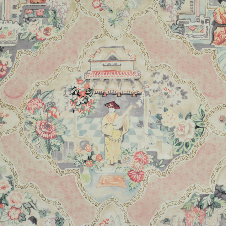 Teahouse Toile Blush 4 by P Kaufmann Fabrics Fabric