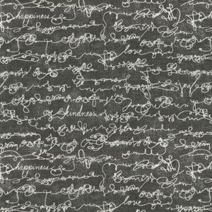 Love Script Charcoal 250280 by ED Ellen DeGeneres Fabric
