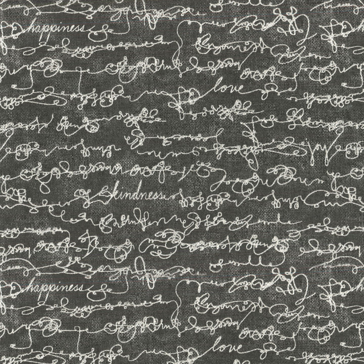 Love Script Charcoal 250280 by ED Ellen DeGeneres Fabric - 100%Cotton U.S.A. 51000 Horizontal: 13.5 and Vertical: 10.6 54 - Fabric Carolina -