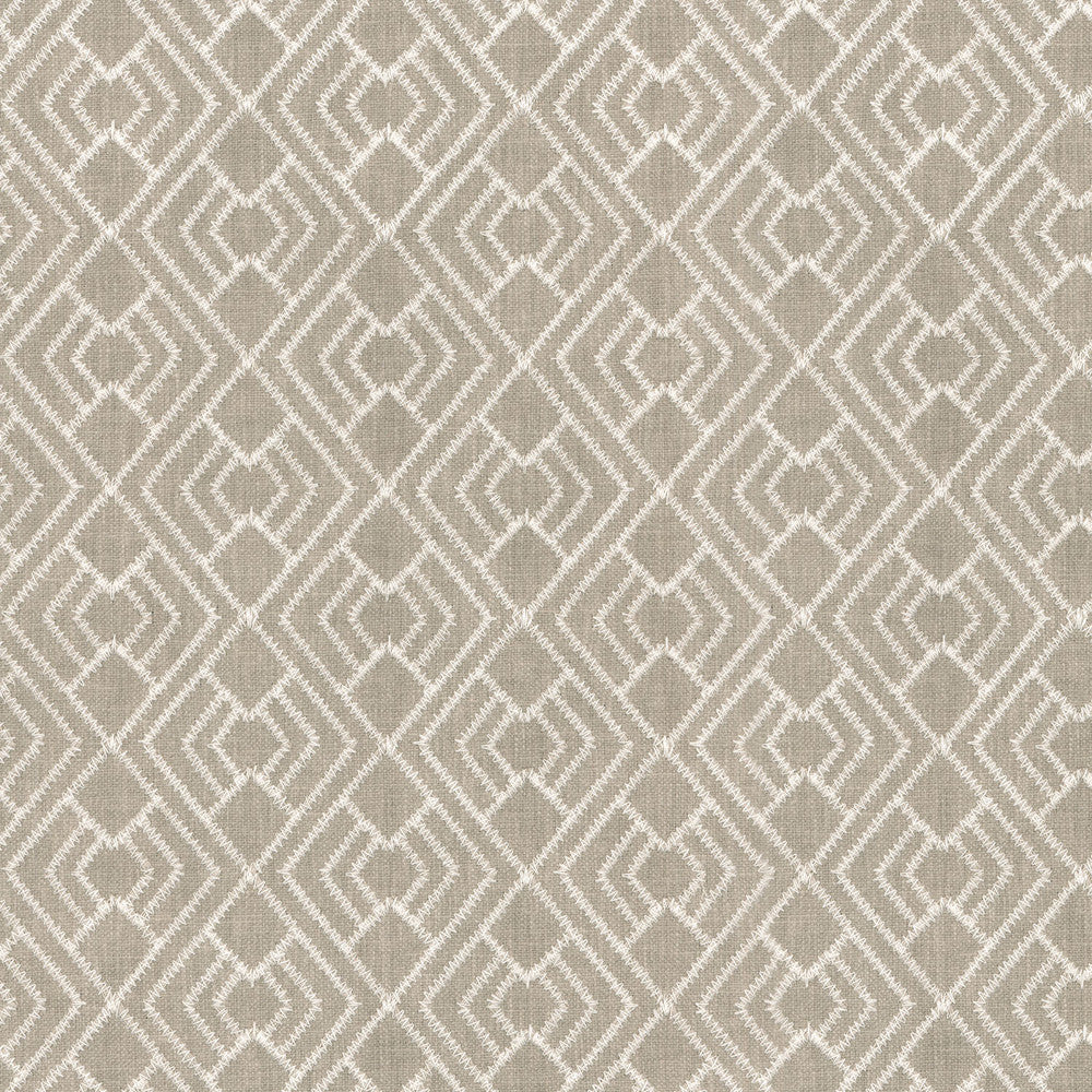 Cordell Emb Flax 250320 by ED Ellen DeGeneres Fabric CURATED TRAVELS BASE:50% Polyester 50% Cotton EMBROID:100% Polyester INDIA Wyzenbeek 51,000 Horizontal: 3.25" and Vertical: 3.25" 54" - Fabric Carolina -