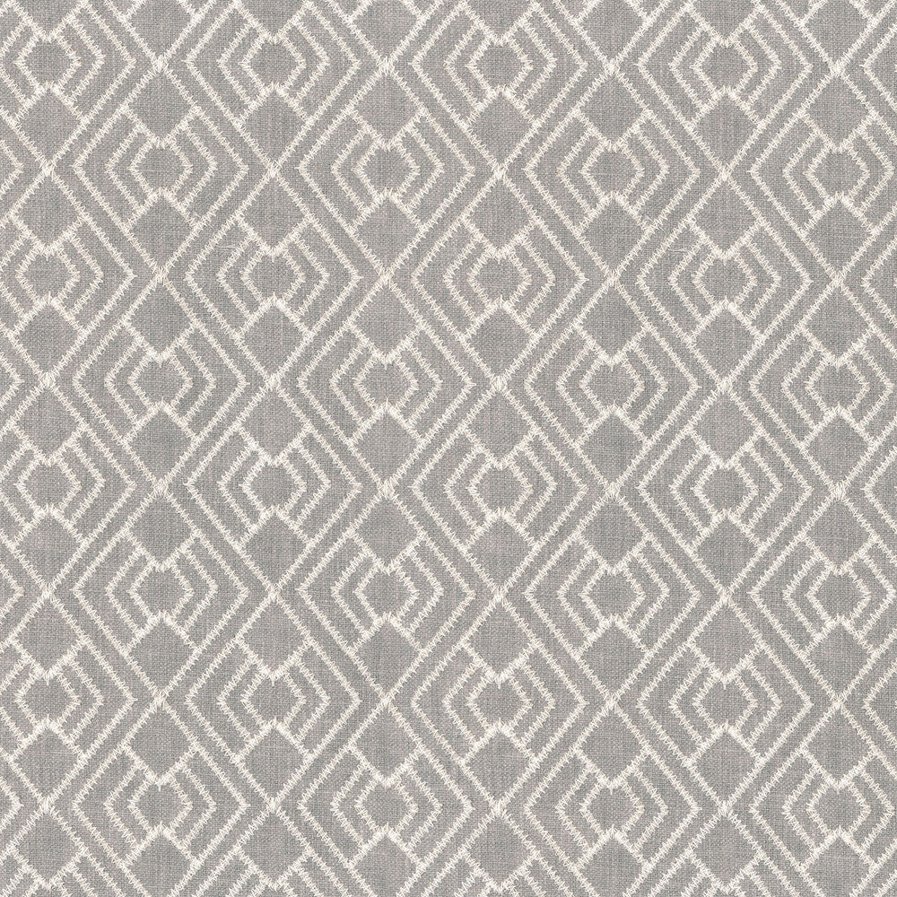 Cordell Emb Fog 250321 by ED Ellen DeGeneres Fabric - Base: 50%Polyester 50%Cotton Emb: 100%Polyester India 51000 Horizontal: 3.25 and Vertical: 3.25 54" Base 52" Emb - Fabric Carolina -