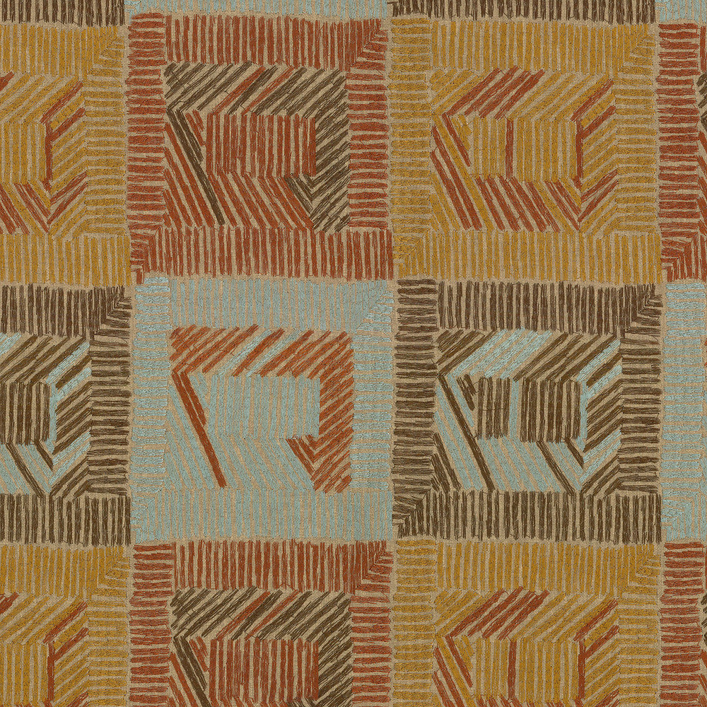 Autry Emb Raisin 250330 by ED Ellen DeGeneres Fabric CURATED TRAVELS BASE:50% Polyester 50% Cotton EMBROID:100% Polyester INDIA Wyzenbeek 51,000 Horizontal: 12.75" and Vertical: 12.00" 54" - Fabric Carolina -