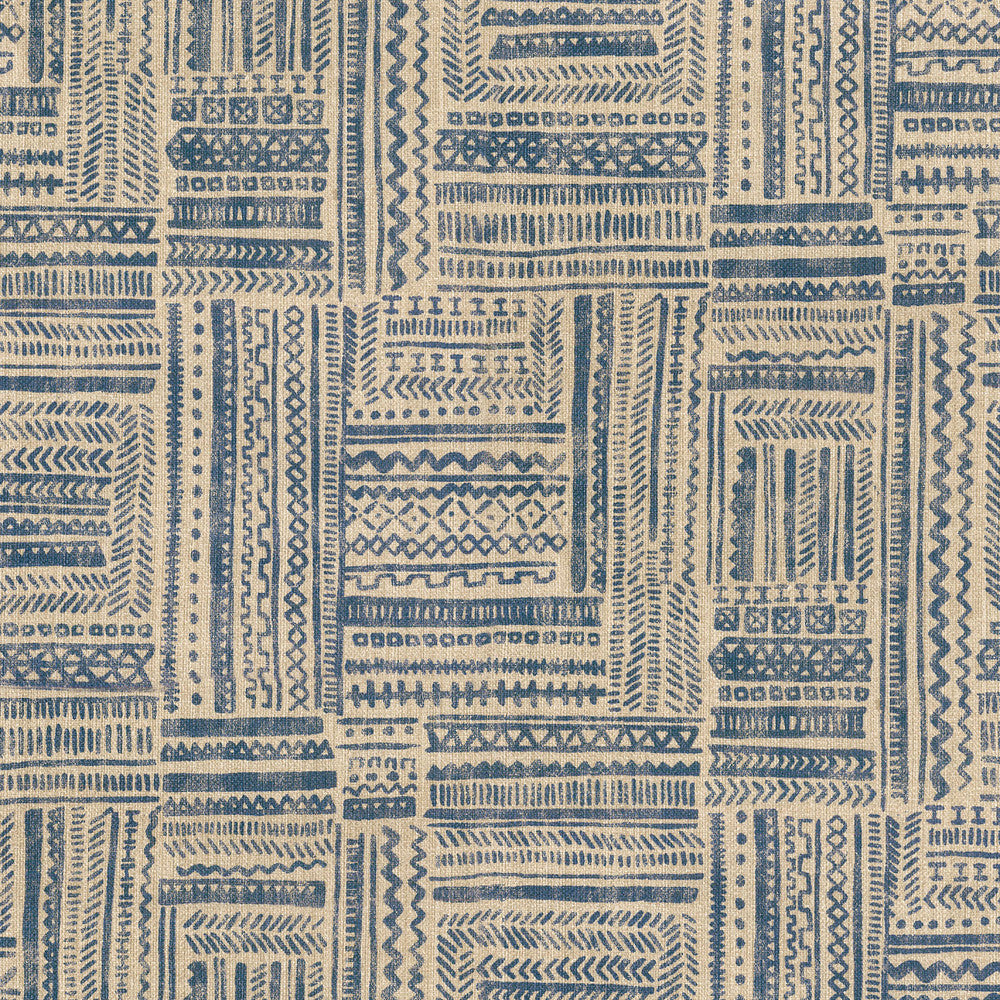 Avron Indigo 250410 by ED Ellen DeGeneres Fabric CURATED TRAVELS 100% Cotton CHINA Wyzenbeek 51,000 Horizontal: 13.50" and Vertical: 25.25" 54" - Fabric Carolina -