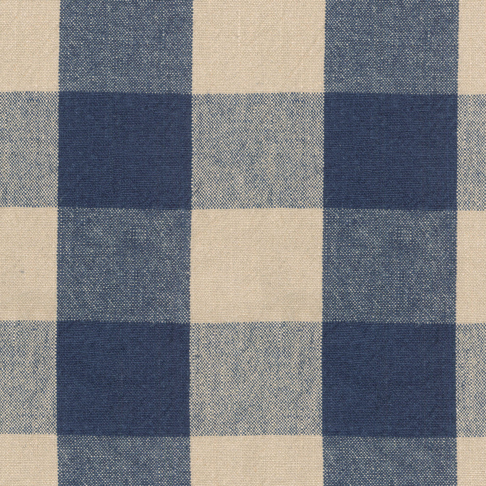 Claiborne Check Indigo 250453 by ED Ellen DeGeneres Fabric - 55% Linen 45% Cotton CHINA 30000 Horizontal: 6.75 and Vertical: 6.75 54 - Fabric Carolina -