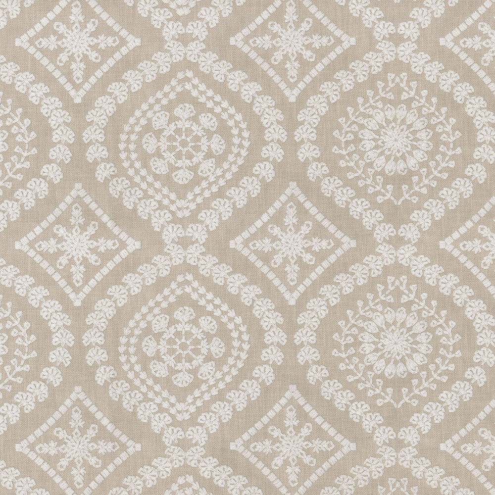 Alaro Embroidery Natural 250632 by ED Ellen DeGeneres Fabric - 50%Polyester 50%Cotton Embroid:100%Rayon India 30000 Horizontal: 6 and Vertical: 13 54 - Fabric Carolina -