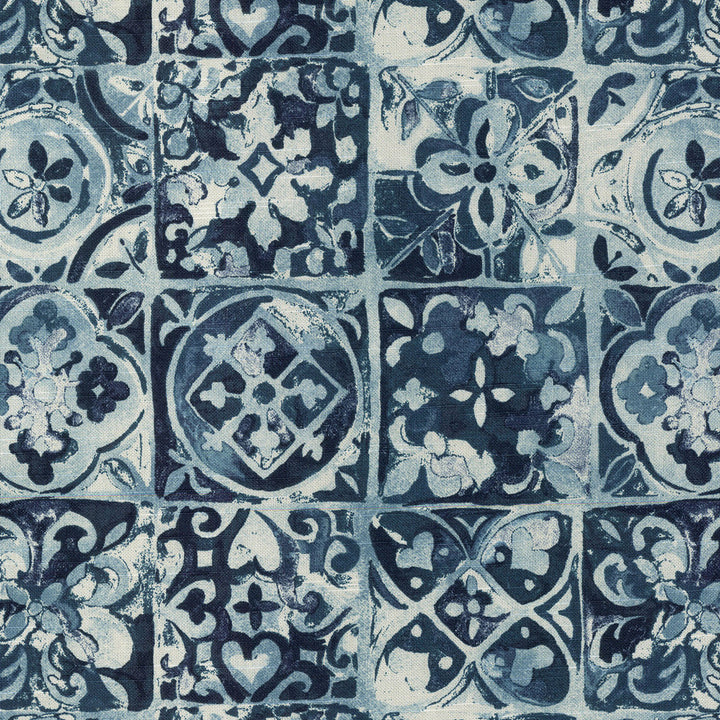 Petra Tile Denim 250690 by ED Ellen DeGeneres Fabric - 100%Cotton China 39000 Horizontal: 27 and Vertical: 27 54 - Fabric Carolina -