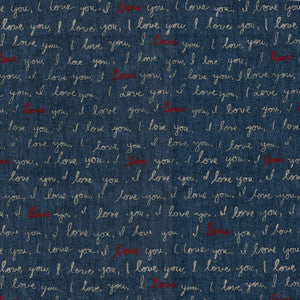 I Love You Denim 250720 by ED Ellen DeGeneres Fabric