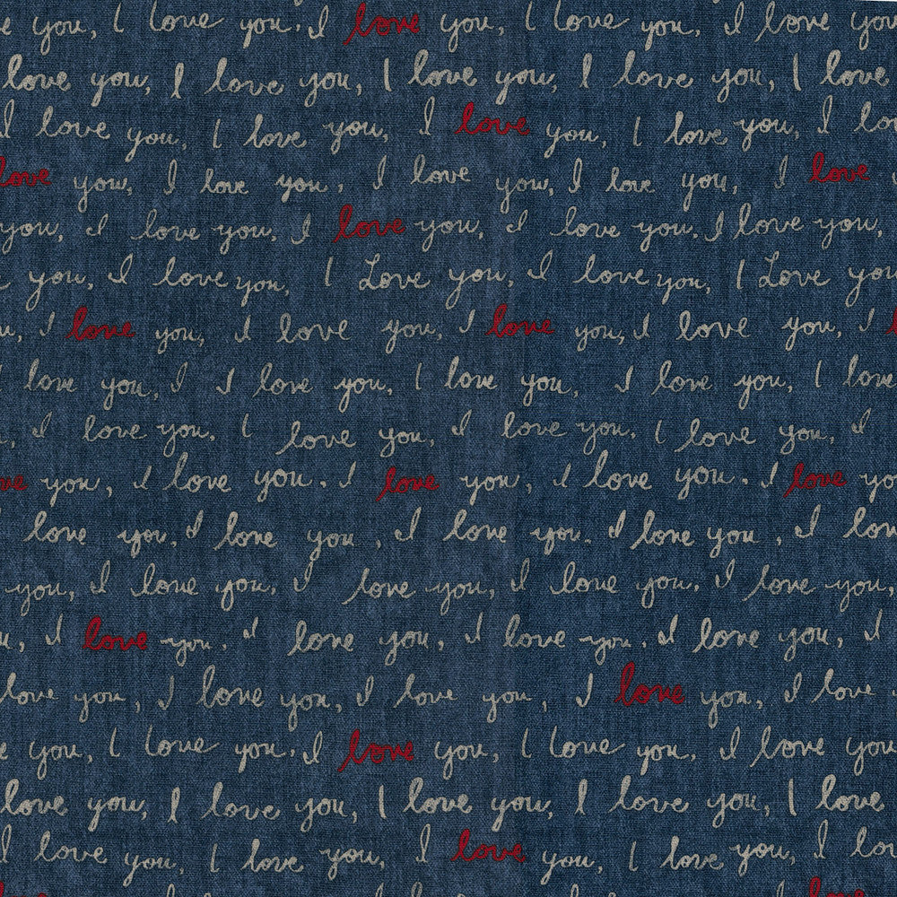 I Love You Denim 250720 by ED Ellen DeGeneres Fabric - 100%Cotton PAKISTAN 51000 Horizontal: 13.5 and Vertical: 12.6 54 - Fabric Carolina -
