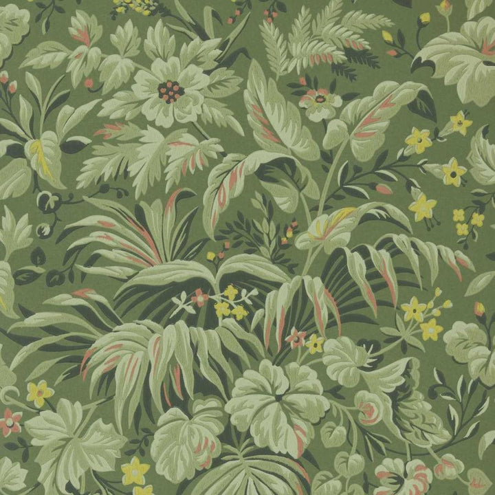 Palmette (Wp) # 01 Forest by 1838 Wallcoverings Wallpaper V&A Decorative Papers Iii HALF DROP PASTE THE WALL UNITED KINGDOM V-12.75" H-25.5" 20.5"X11YD - Fabric Carolina -