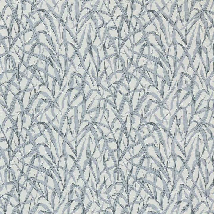Ornamental Grasses (Wp) # 04 Pewter by 1838 Wallcoverings Designer Wallpaper V&A Decorative Papers Iii STRAIGHT PASTE THE WALL UNITED KINGDOM V-21" 20.5"X11YD - Swanky Fabrics -