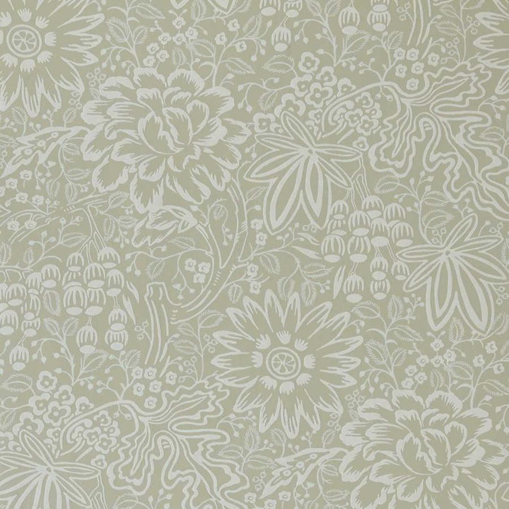 Peony Garden (Wp) # 01 Natural by 1838 Wallcoverings Wallpaper V&A Decorative Papers Iii STRAIGHT PASTE THE WALL UNITED KINGDOM V-25" 20.5"X11YD - Fabric Carolina -
