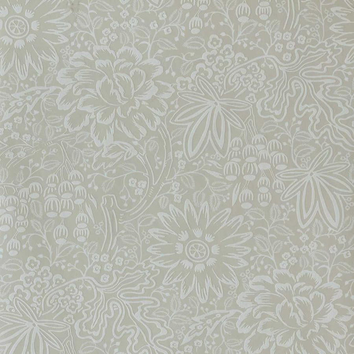 Peony Garden (Wp) # 02 Ivory by 1838 Wallcoverings Designer Wallpaper V&A Decorative Papers Iii STRAIGHT PASTE THE WALL UNITED KINGDOM V-25" 20.5"X11YD - Swanky Fabrics -