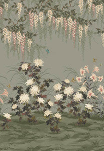Wisteria Bloom (Wp) # 04 Dark Sage by 1838 Wallcoverings Wallpaper