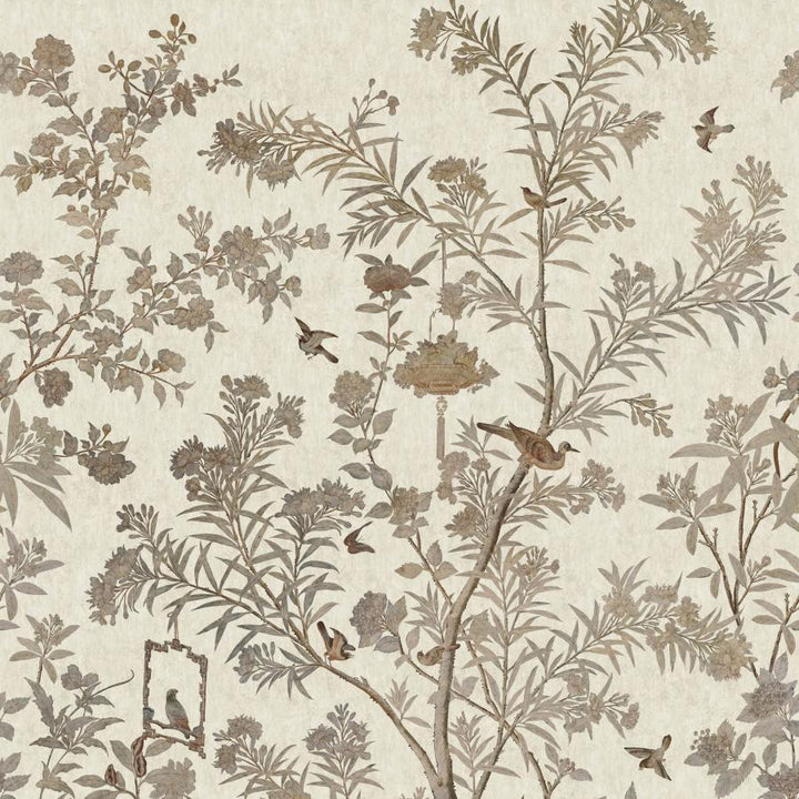 Moor Park (Wp) # 02 Oyster by 1838 Wallcoverings Wallpaper V&A Decorative Papers Iii STRAIGHT PASTE THE WALL UNITED KINGDOM V-118" H-82" 20.5"X13.7YD - Fabric Carolina -
