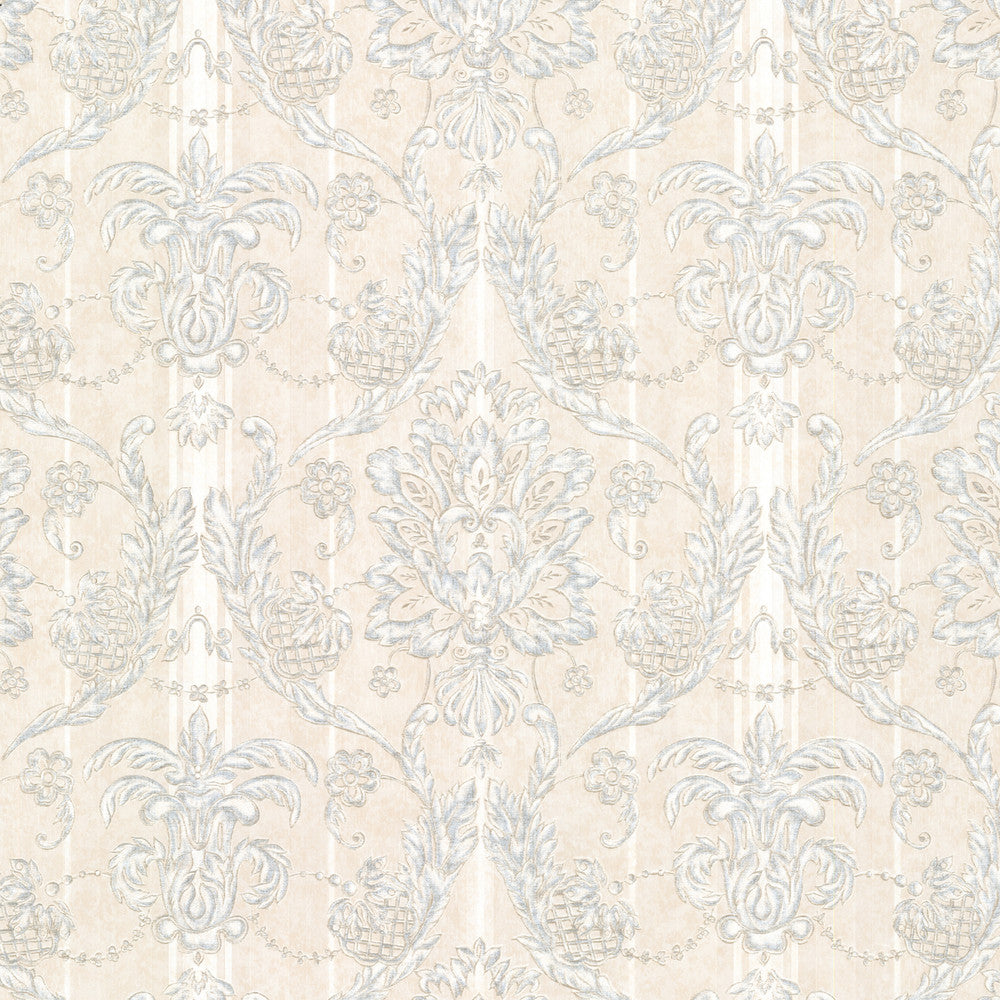 Gabrielle Blue Damask Wallpaper by Mirage Satin Classics IX Covers about 56.4 square feet 20.5-in by 33-ft long roll Unpasted 10.4 - Fabric Carolina -